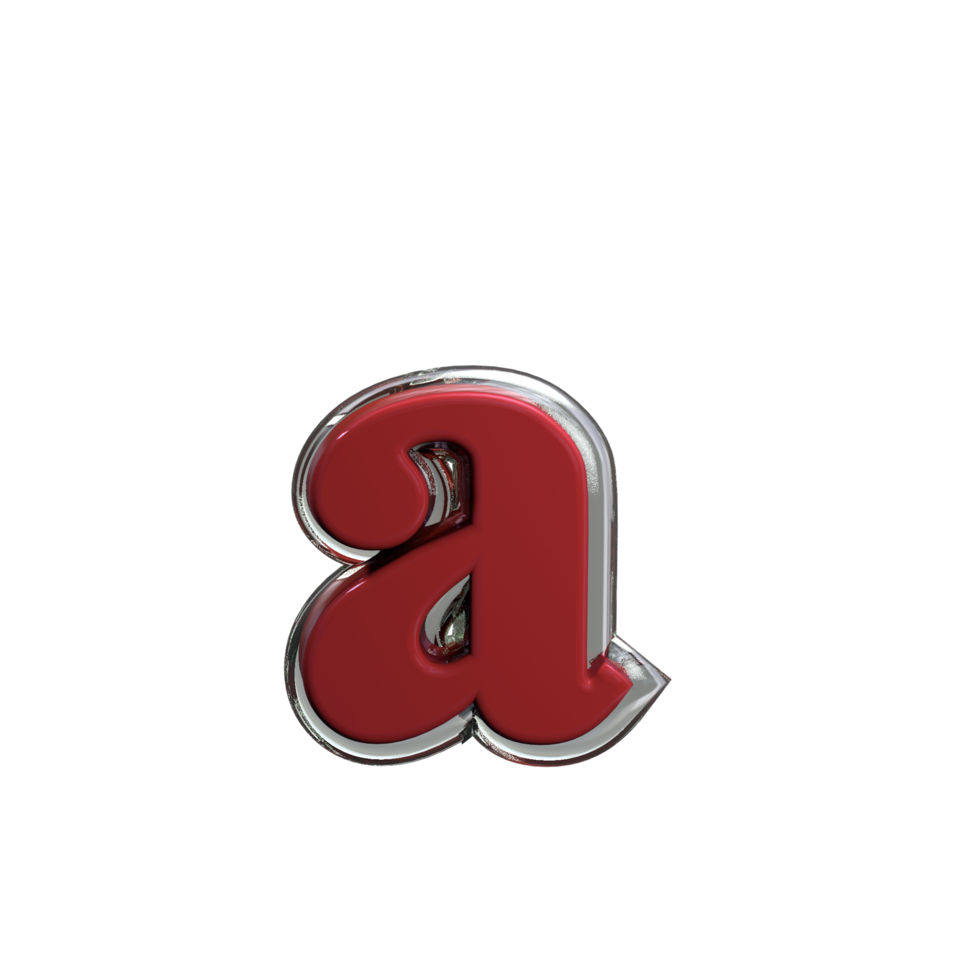 Letter a 3D Rendering Red color png