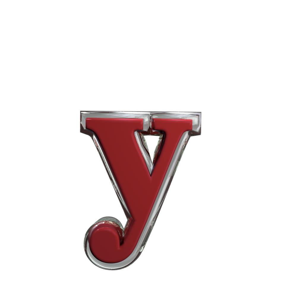 Letter y 3D Rendering Red color png