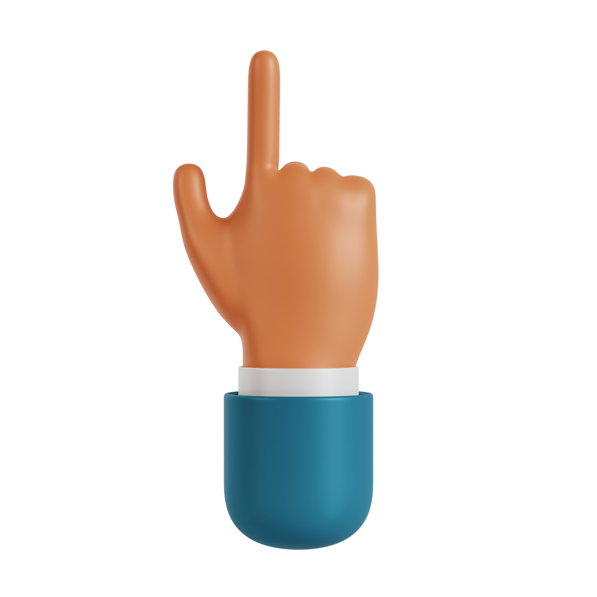 3d hand pointing index up tap gesture 11577408 PNG