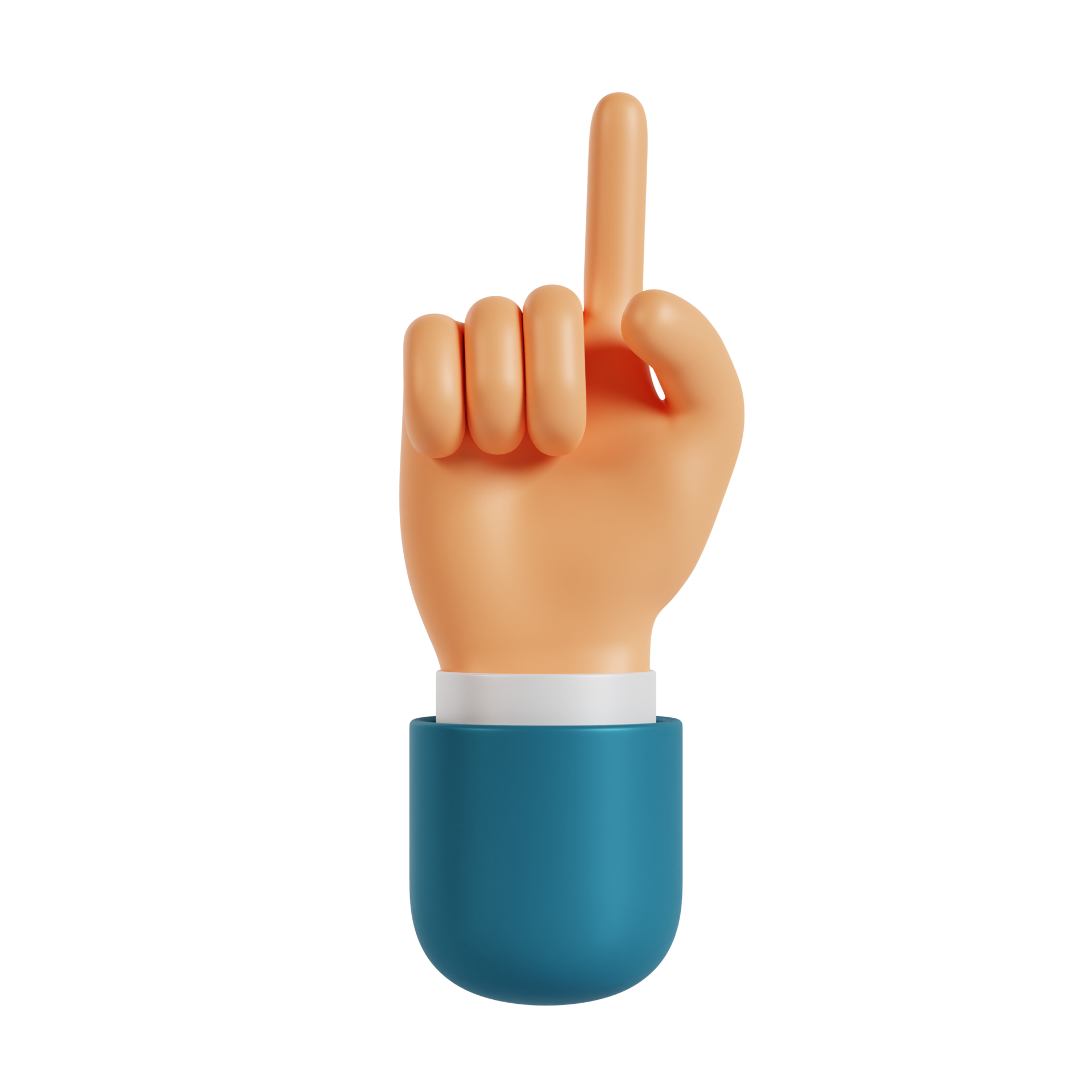 3d hand pointing index up gesture 11577414 PNG