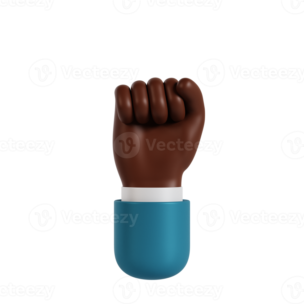 3d hand fist gesture png