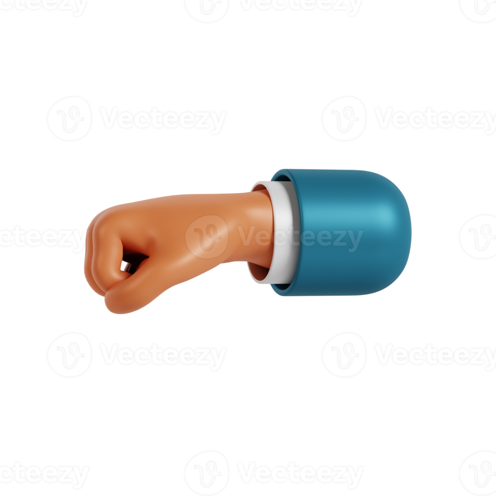 3d hand punch gesture png