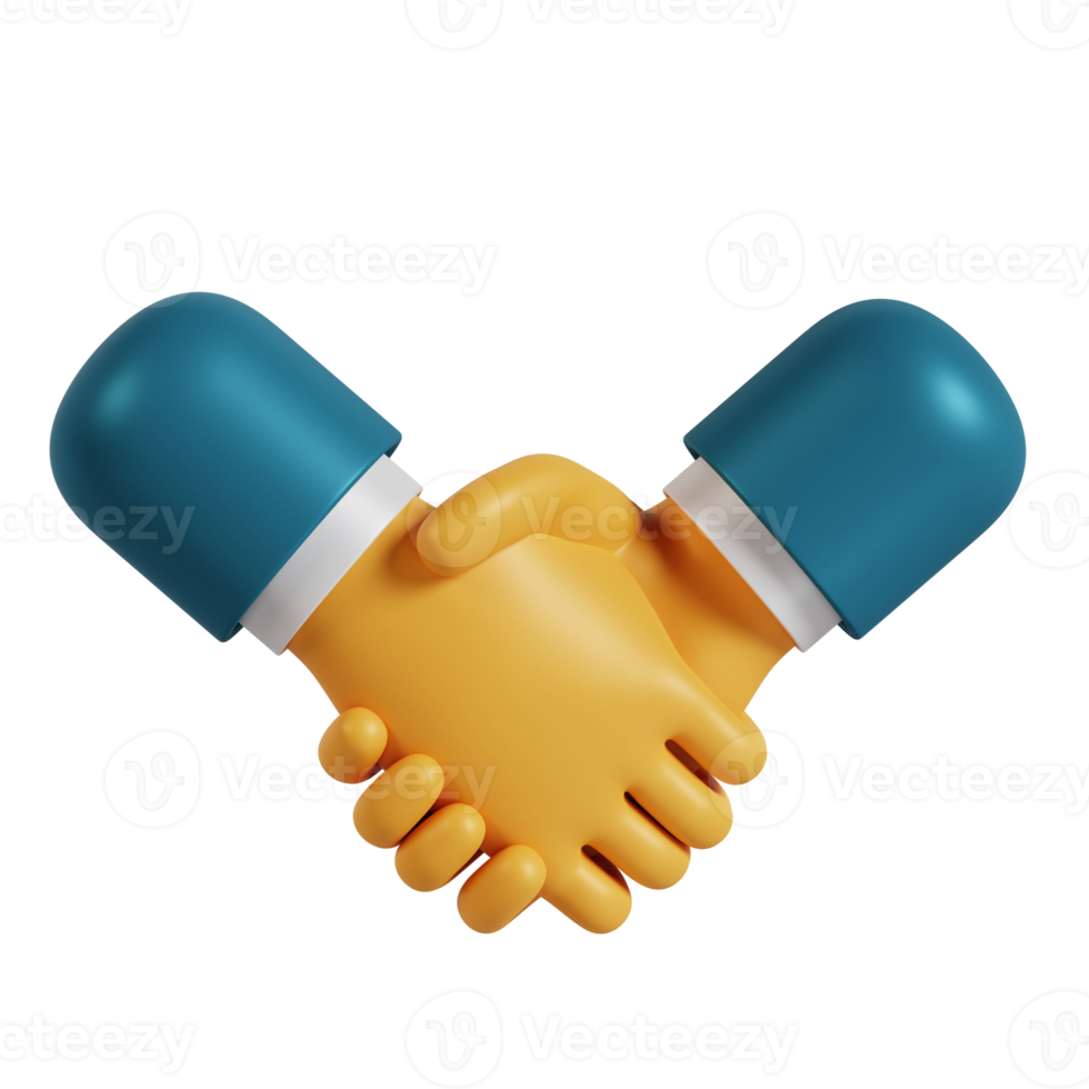 3d hand shake gesture png