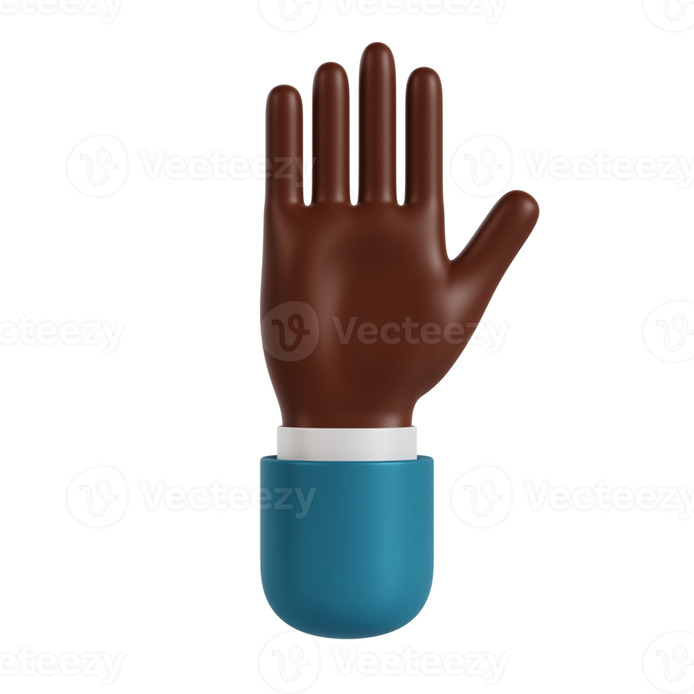 3d hand hello gesture png