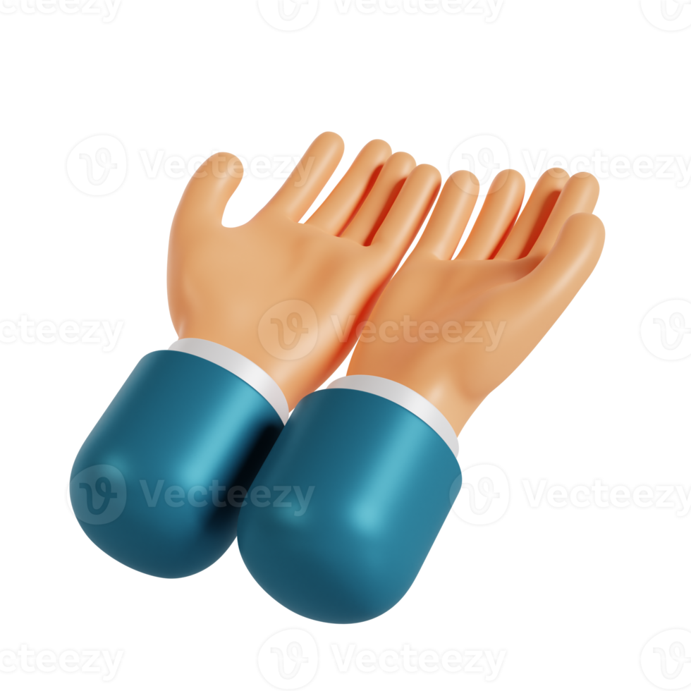 3d hand pray gesture png
