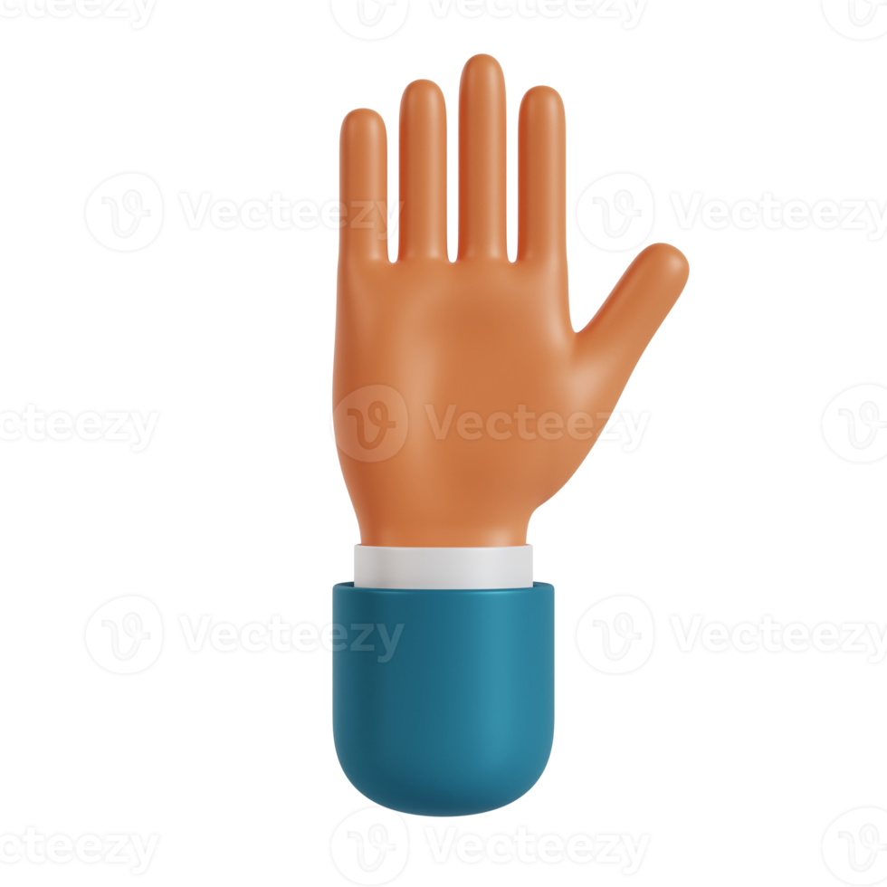 3d hand hello gesture png