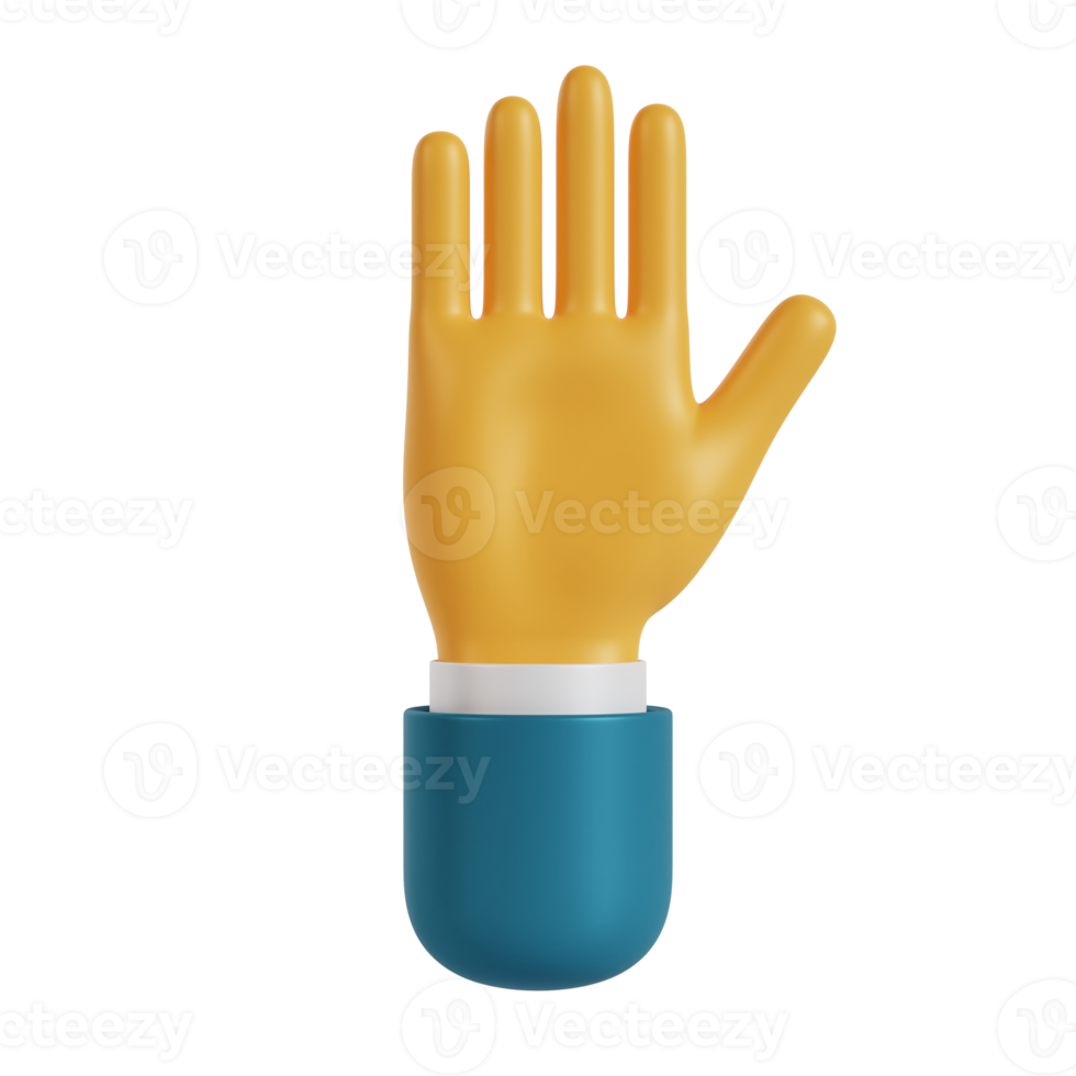 3d hand hello gesture png