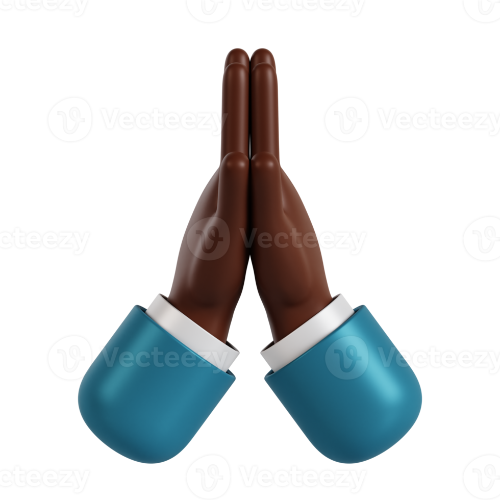 3d hand pray gesture png