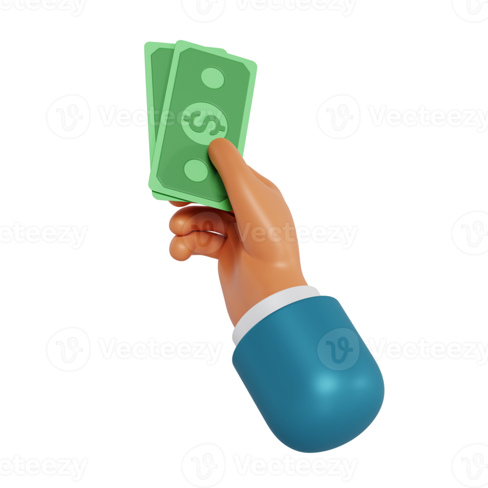 3d hand hold money png