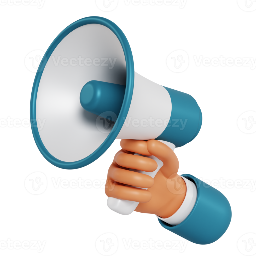 megafone de preensão de mão 3d 11577494 PNG
