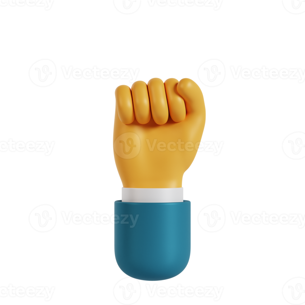 3d hand fist gesture png