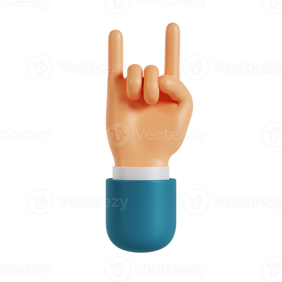 3d hand metal gesture png