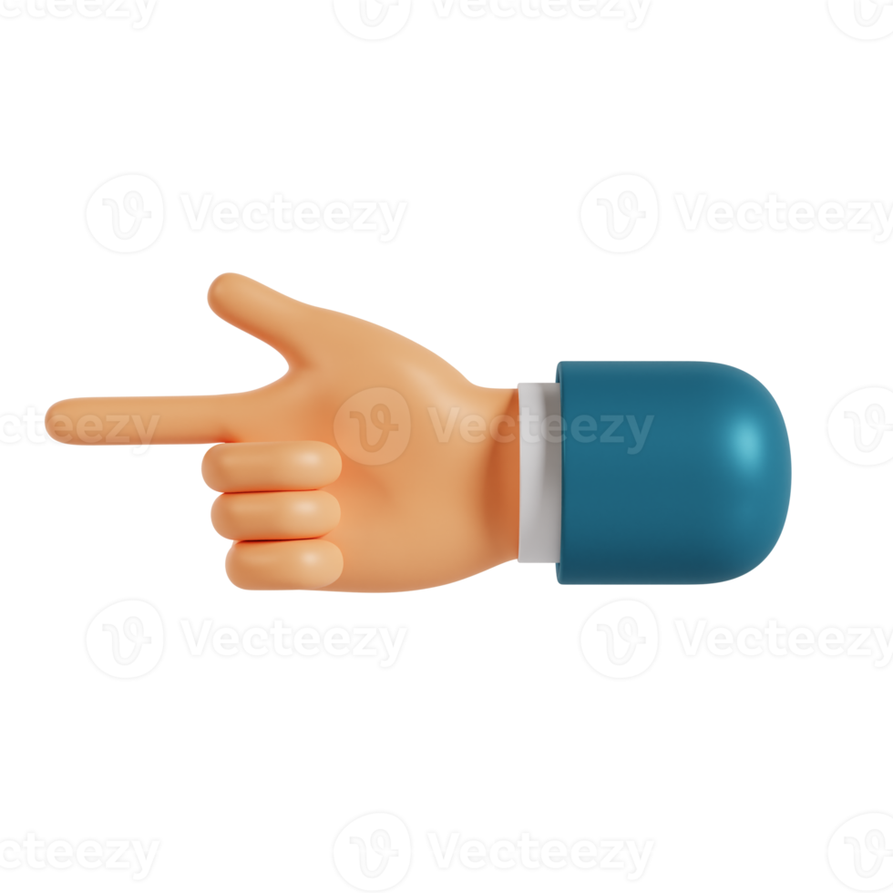 3d hand point out gesture png
