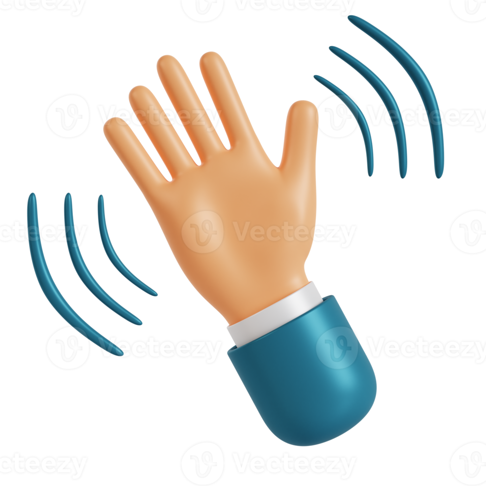 3d hand- golvend gebaar png