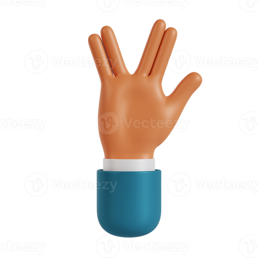 3d hand alien sign gesture 11577564 PNG
