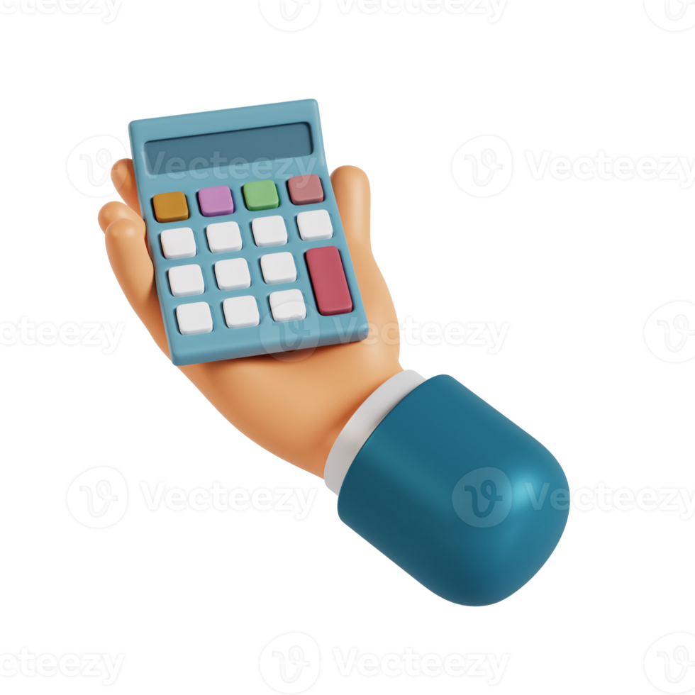 3d hand hold calculator png