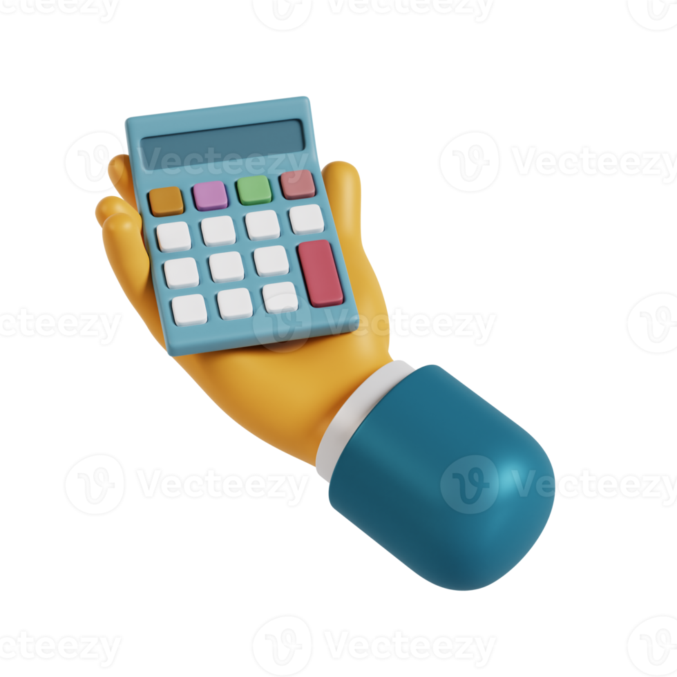 3d hand hold calculator png