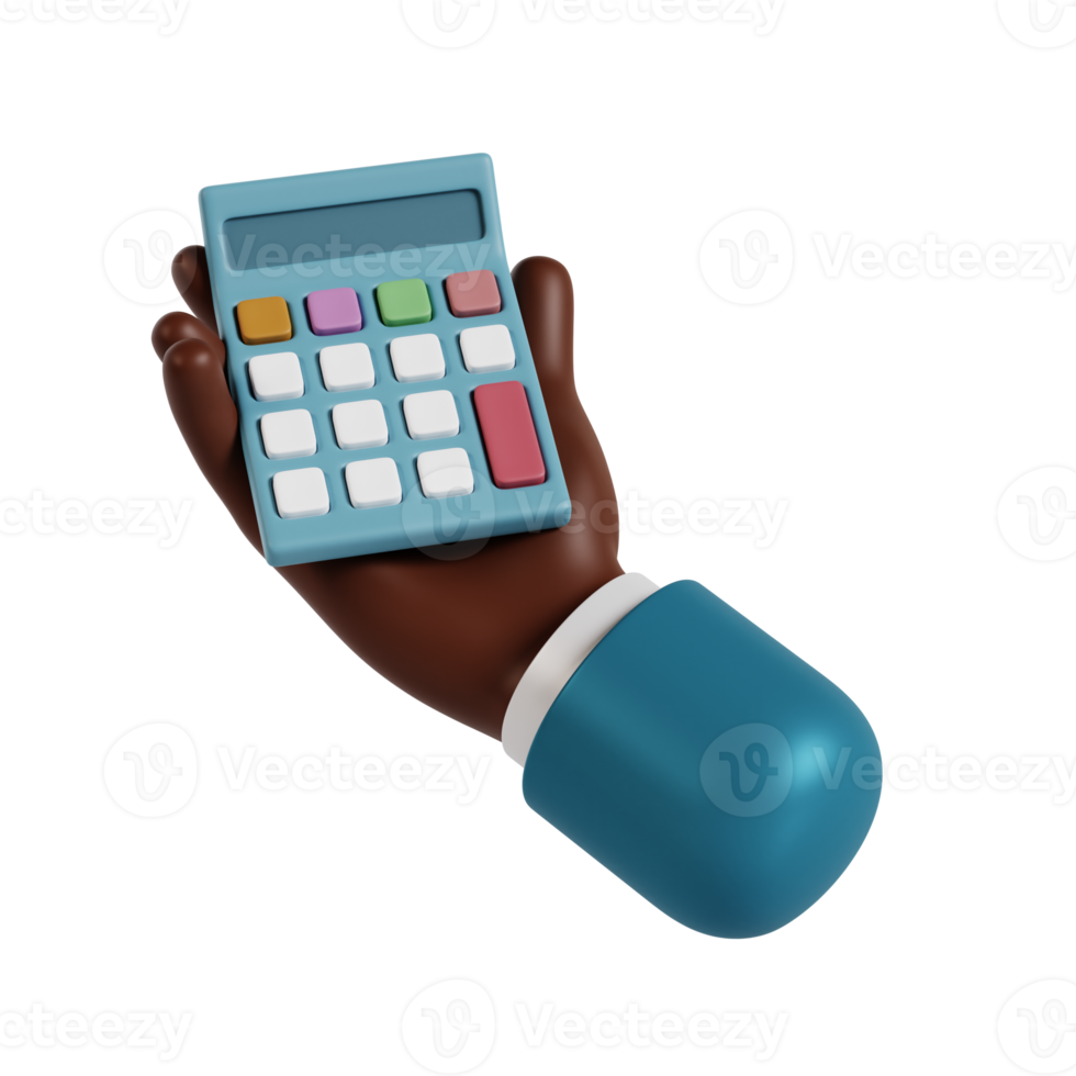3d hand hold calculator png