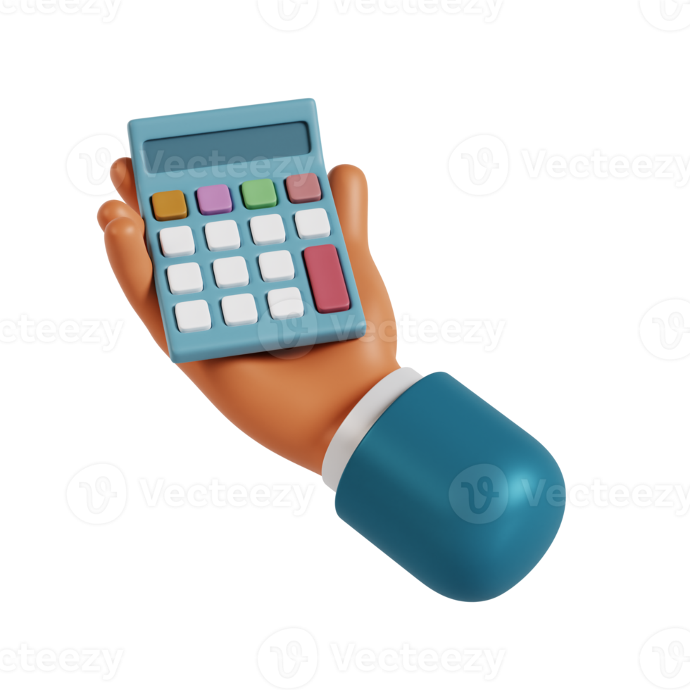 3d hand hold calculator png