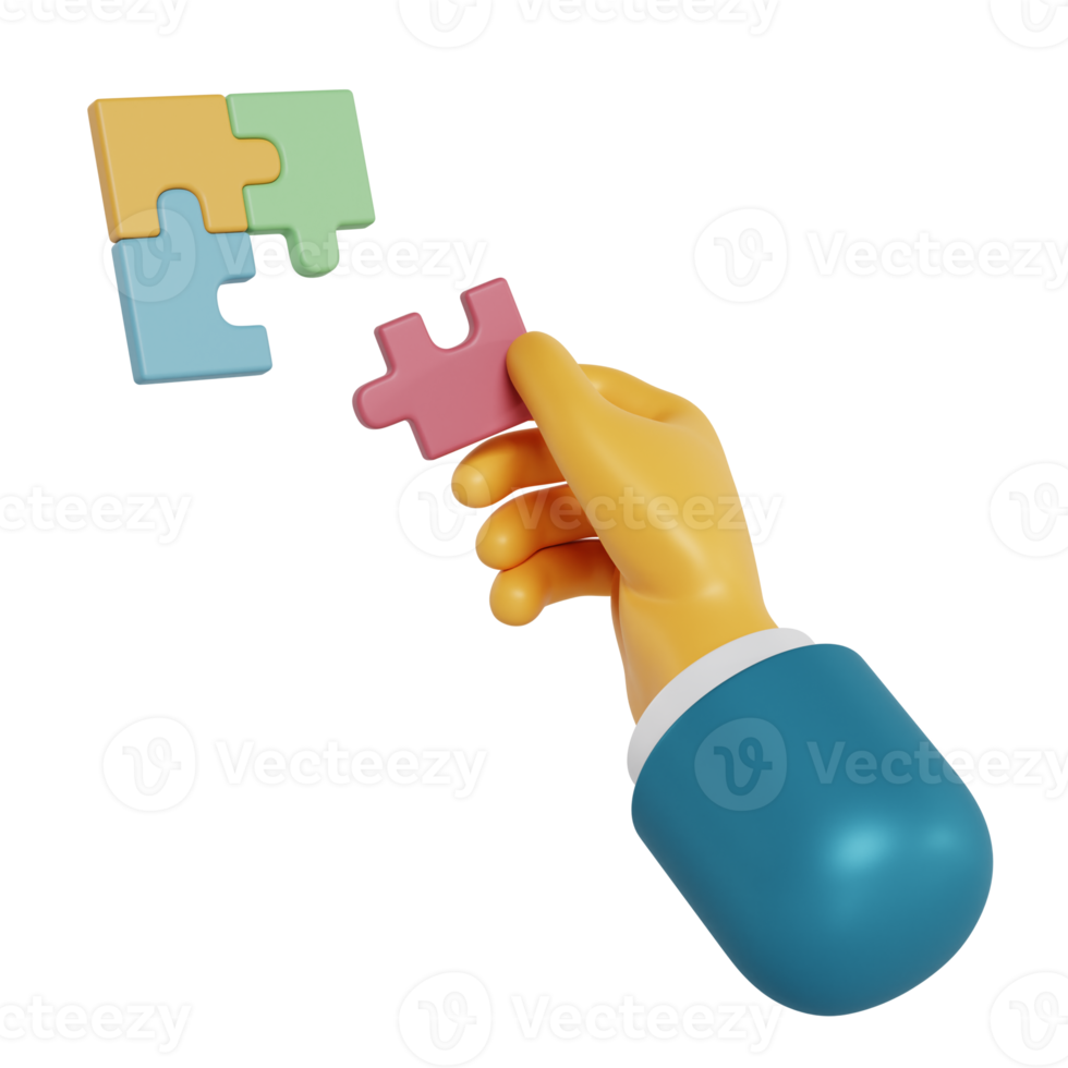 3d hand hold jigsaw puzzle png