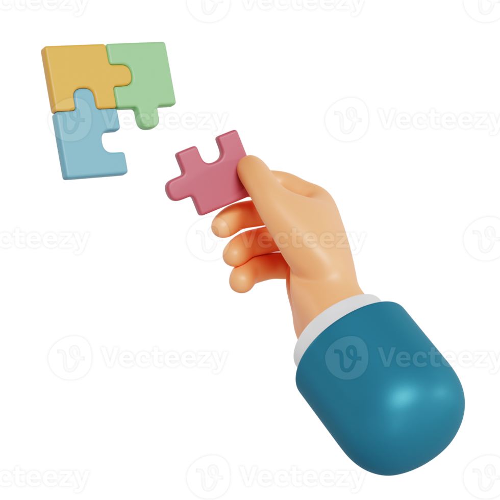 3d hand hold jigsaw puzzle png