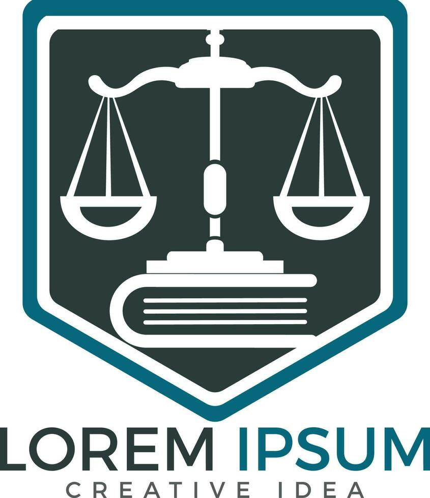 Scales of justice and book logo design. Symbol of law and justice. vector