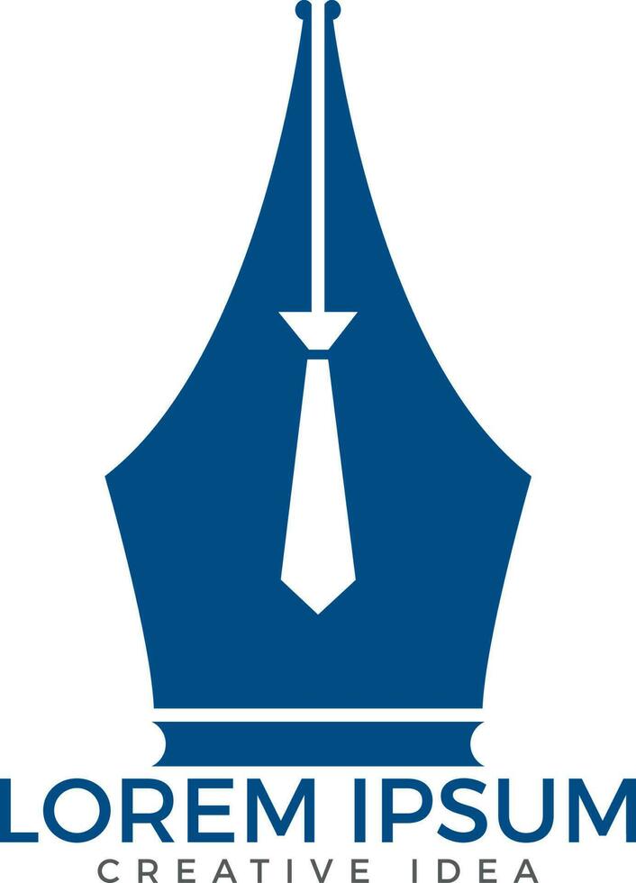 Pen nib and tie logo vector. Education Logo. Institutional and educational vector logo design.