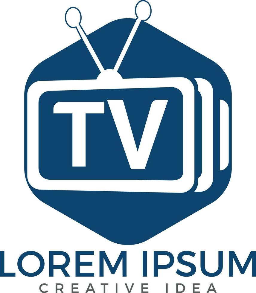 Letter TV logo design. TV media logo design concept template. vector