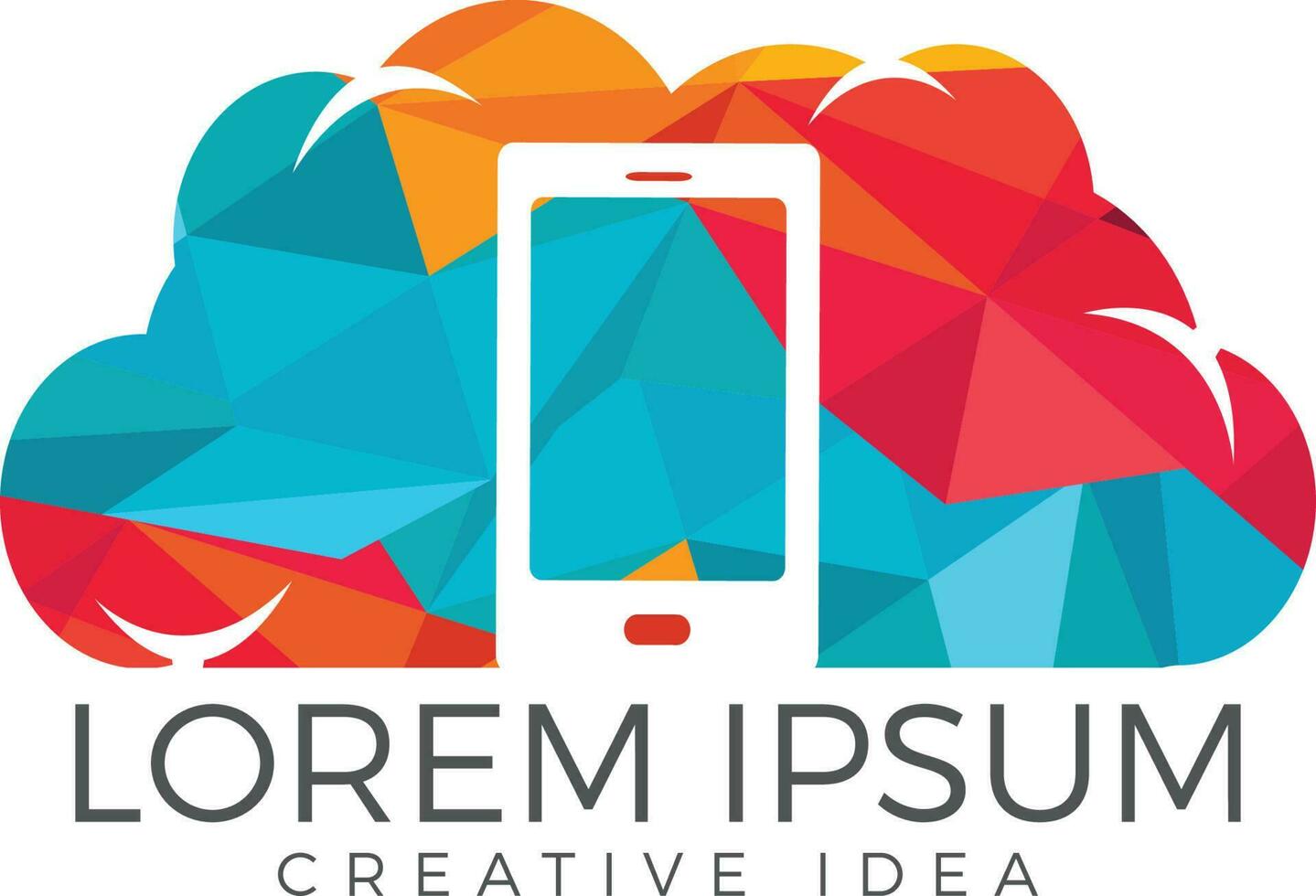 Cloud and Mobile phone logo design. Digital storage and computing service concept. vector