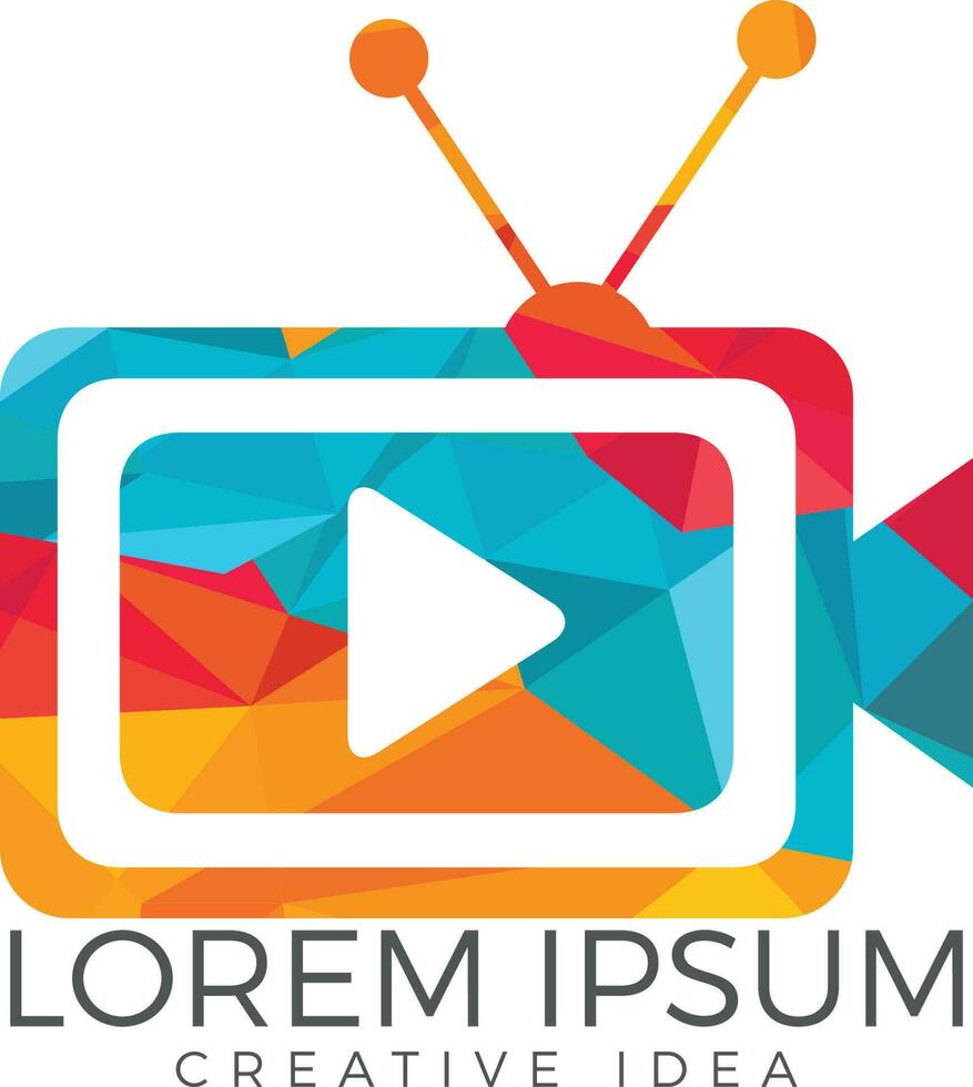 TV media logo design. Video cam sign. vector