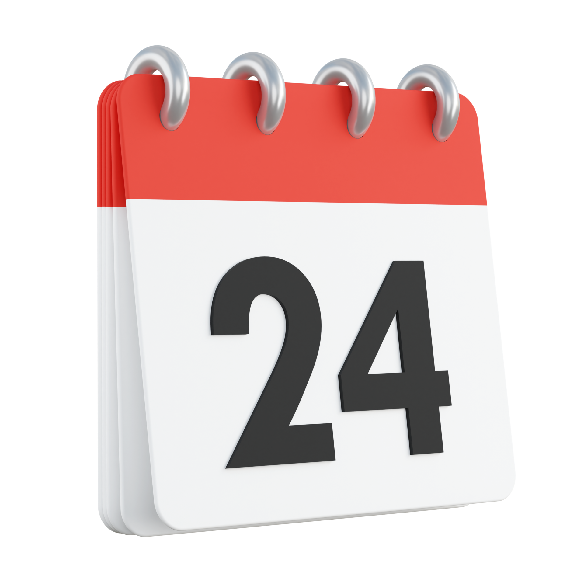 24 on 3D render of calendar 11577707 PNG