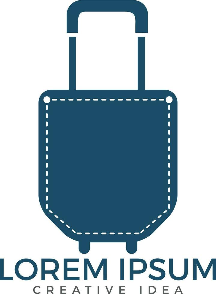 Pocket and suitcase travel abstract vector and logo design.