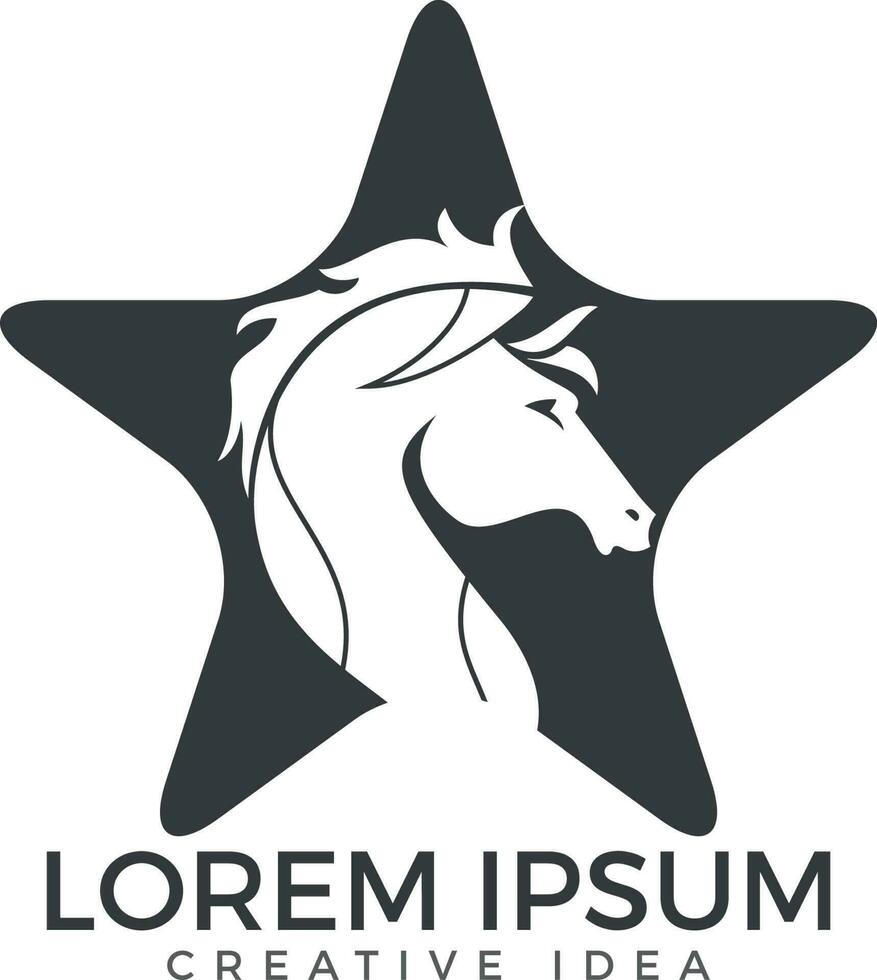 diseño del logo del caballo estrella. vector
