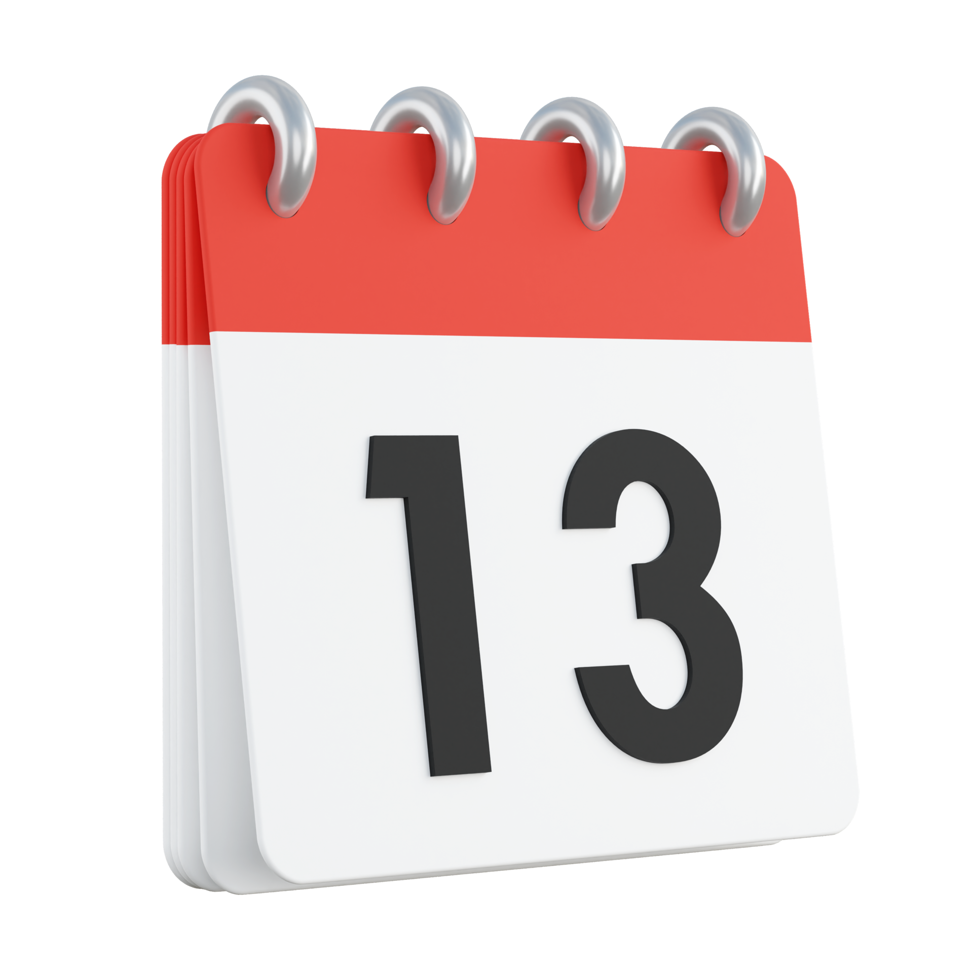 13 On 3D Render Of Calendar 11577769 PNG 13-on-3d-render-of-calendar-11577769-png