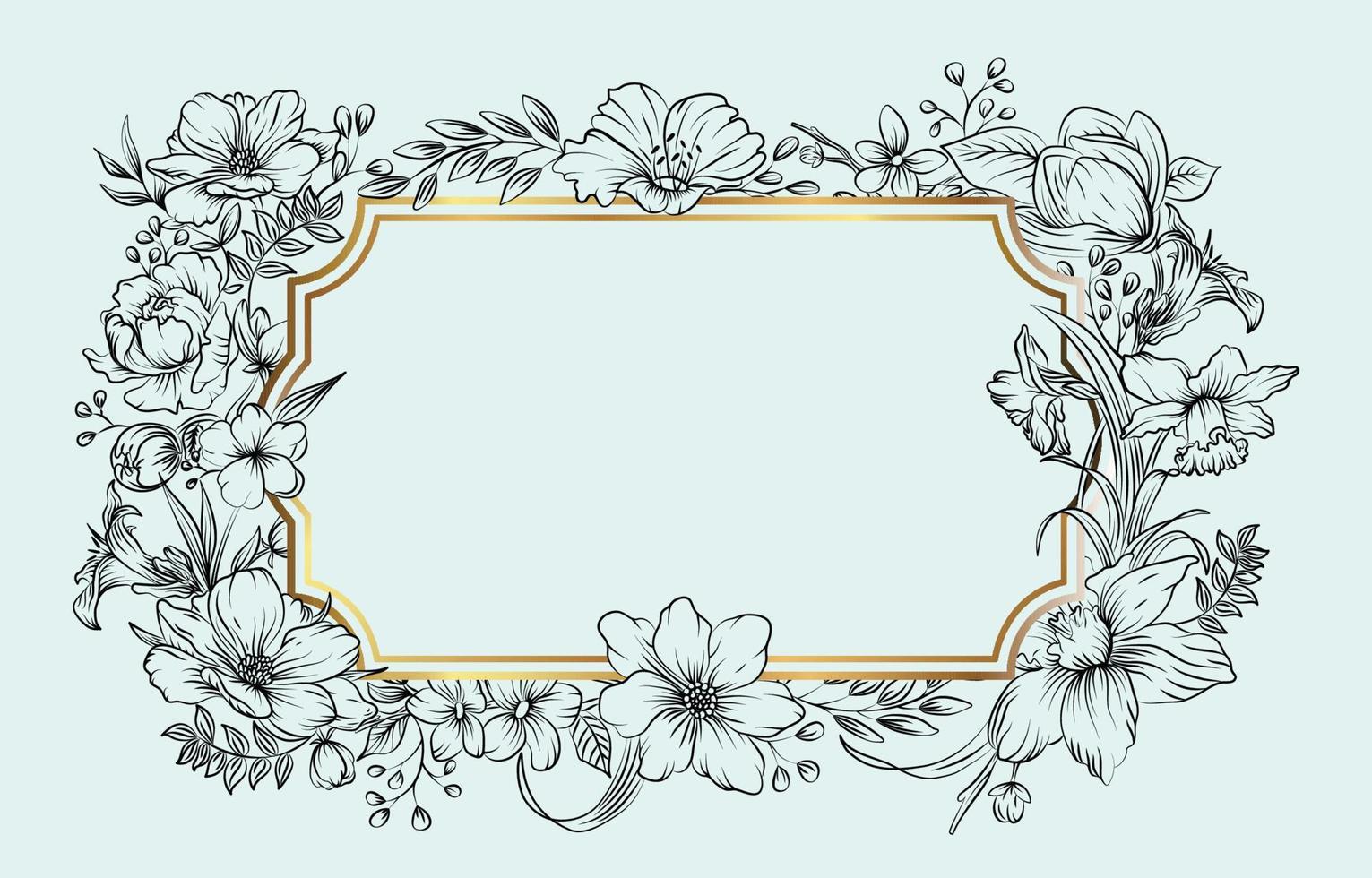 Realistic Outline Floral Concept vector