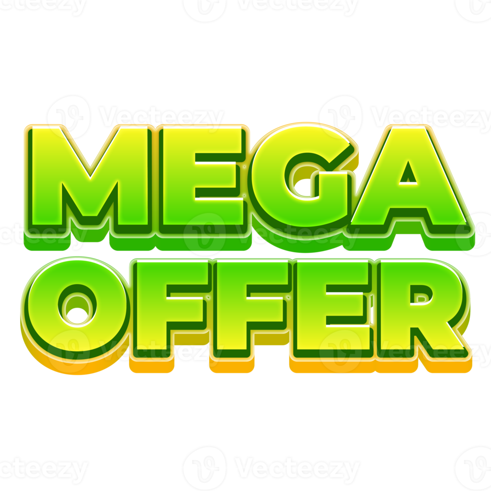 Mega Offer 3D Marketing Label Text png