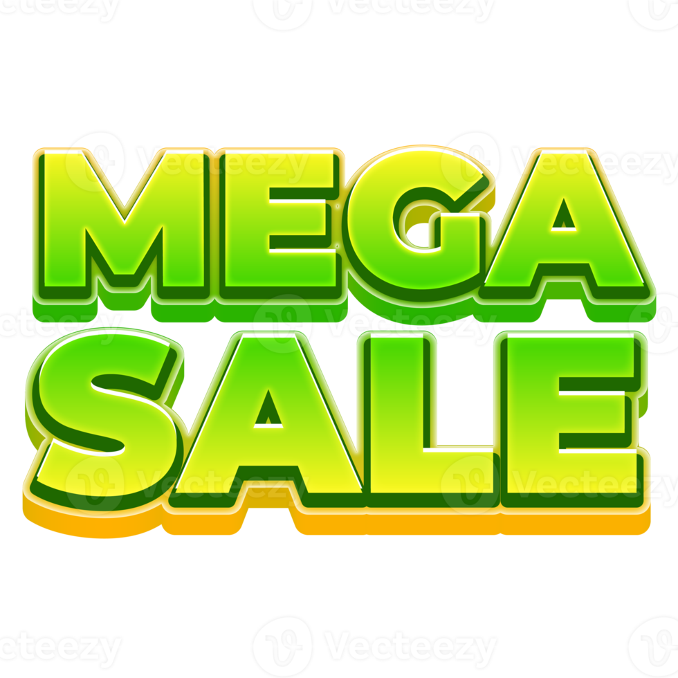 mega vendita 3d marketing etichetta testo png