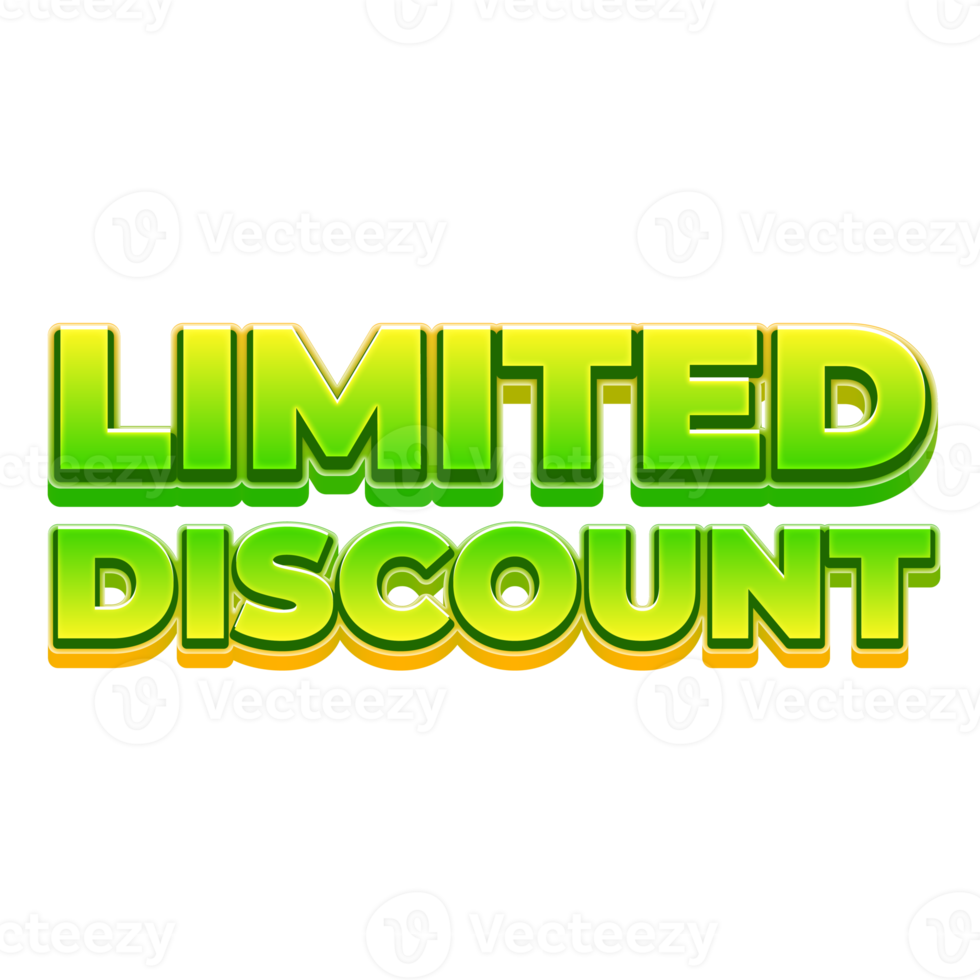 Limited Discount 3D Marketing Label Text png