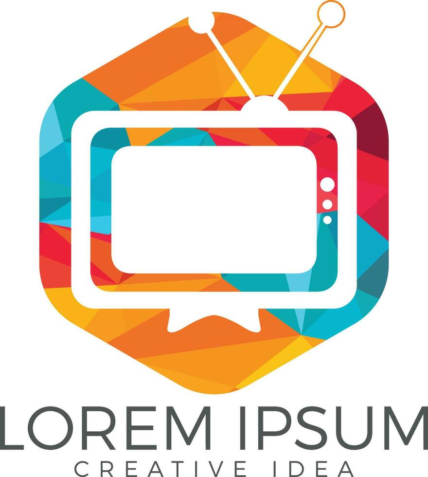 TV media logo design. TV Service Logo Template Design. vector