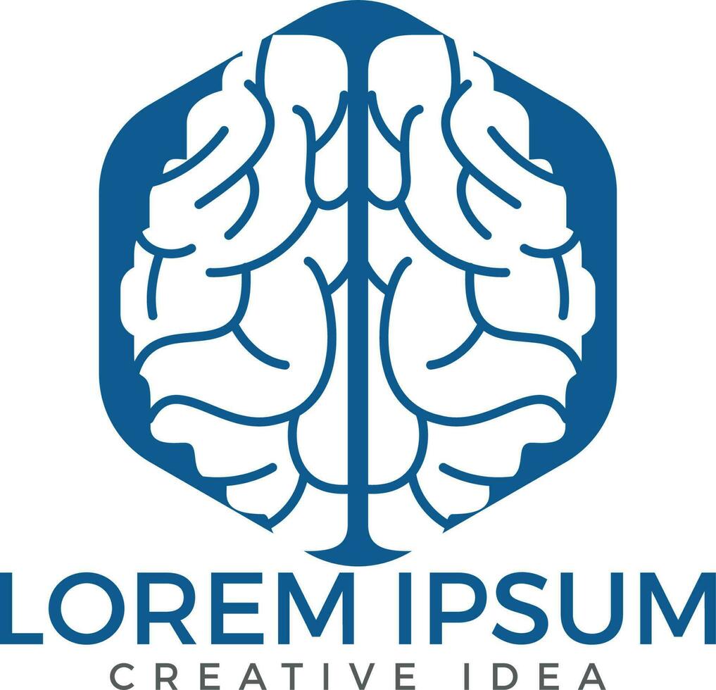 Creative brain logo design. Think idea concept. Brainstorm power thinking brain Logotype icon. vector