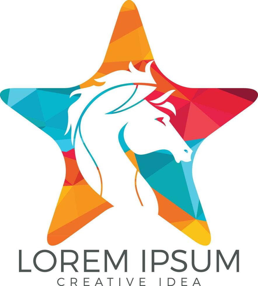 Star Horse logo design. vector