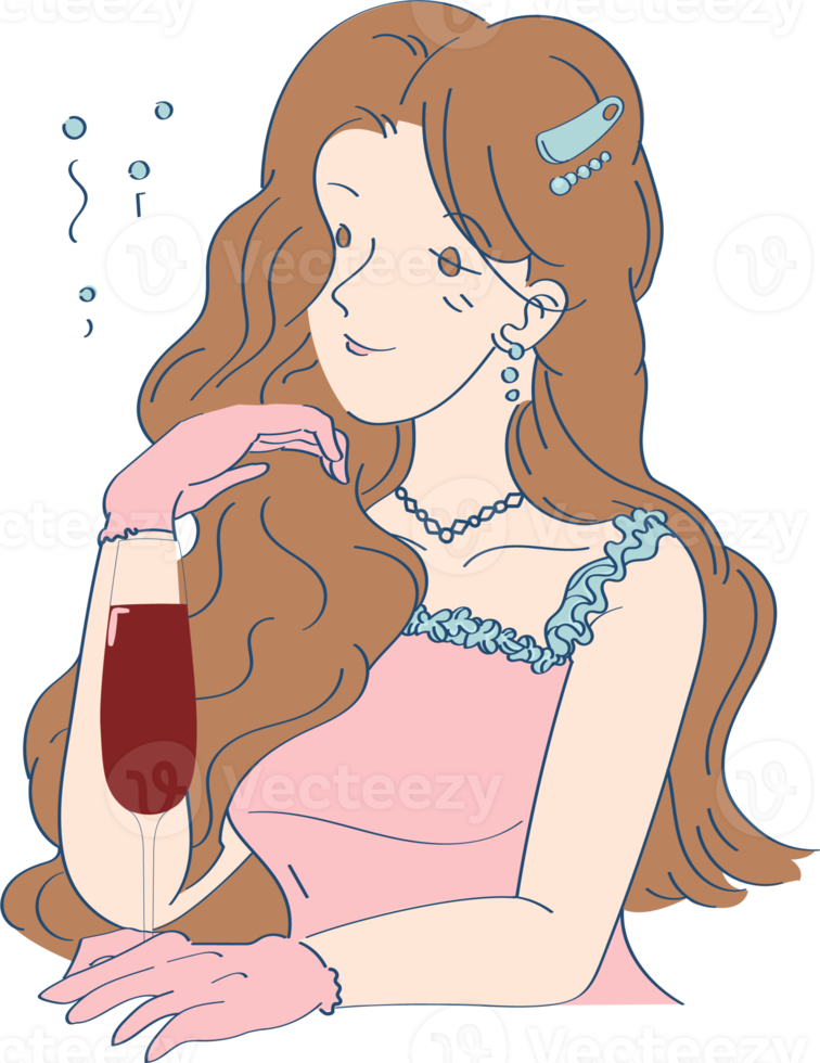 People portrait drawing with glass drunken enjoying alcohal flat cartoon PNG