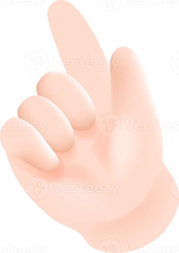 teken taal hand- signaal 3d PNG