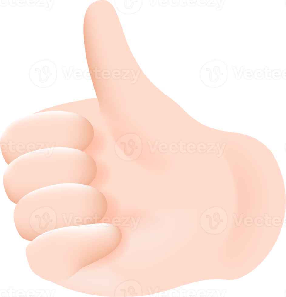 tecken språk hand signal 3d png