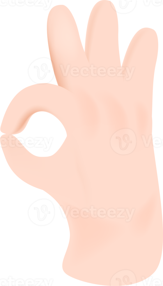 teken taal hand- signaal 3d PNG