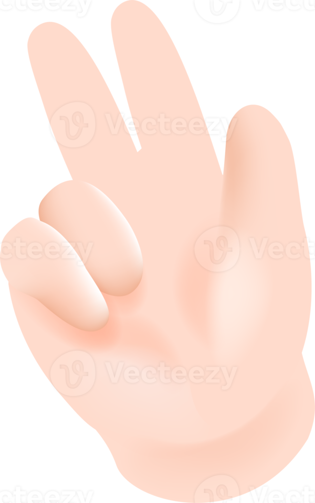 Gebärdensprache Handzeichen 3d png