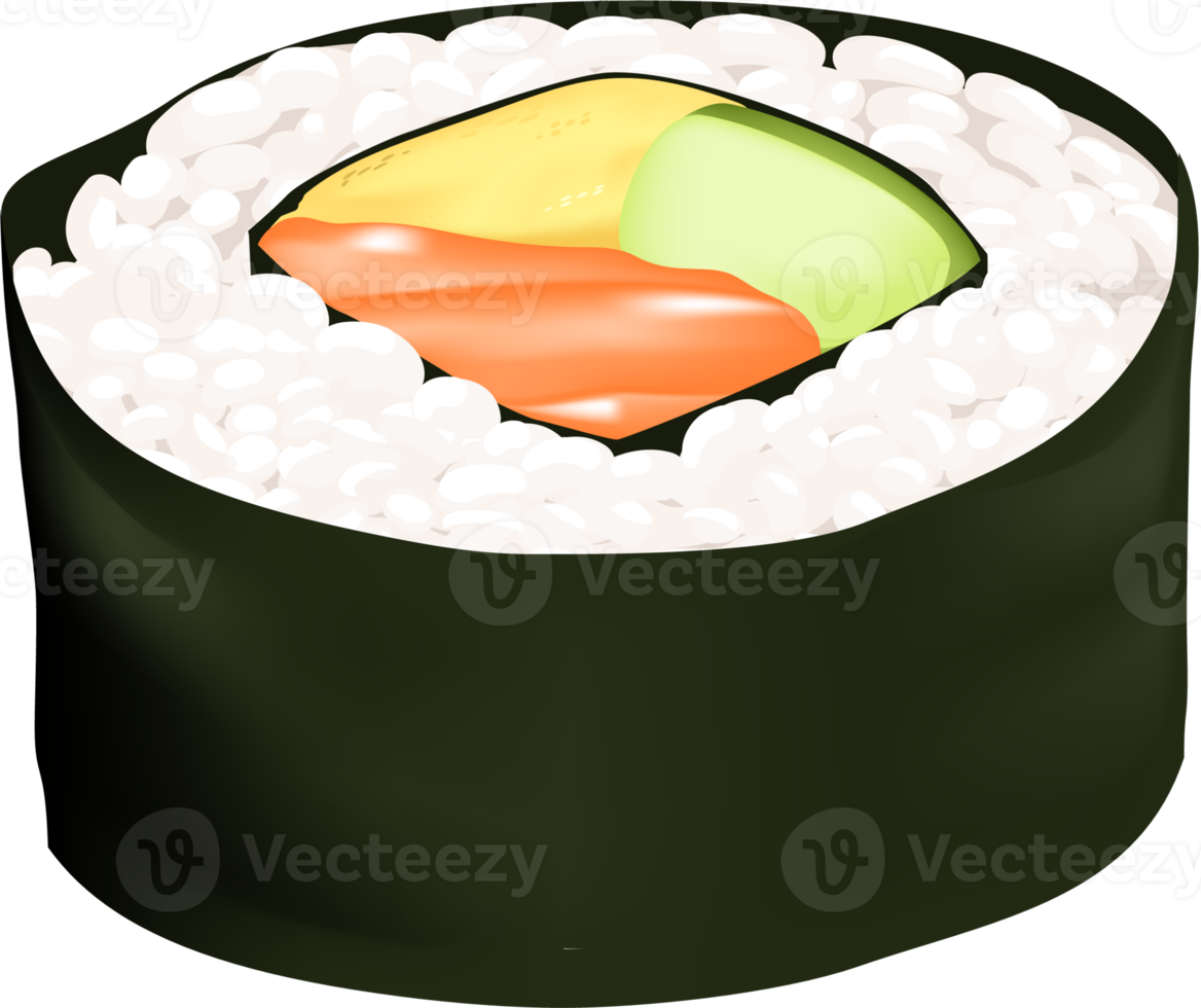 conjunto de sushi comida tradicional japonesa png