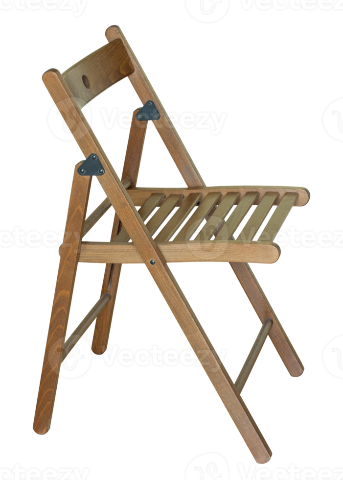 chaise en bois isolée avec un tracé de détourage png