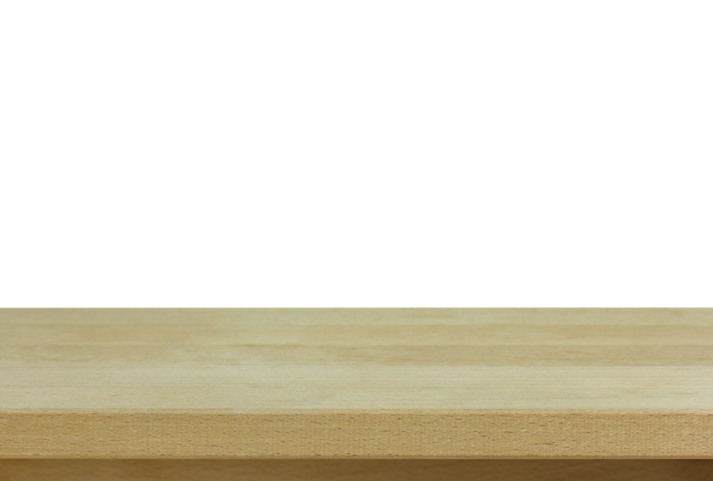 empty wooden table isolated with clipping path for mockup png