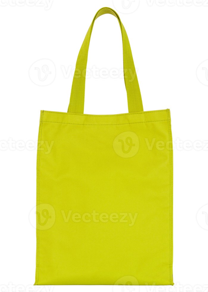 yellow shopping fabric bag isolated with clipping path for mockup png